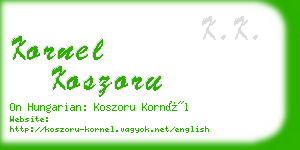 kornel koszoru business card